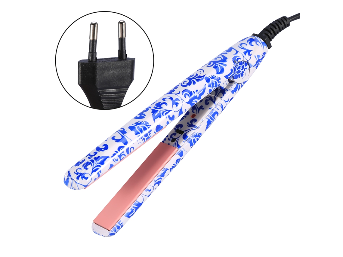 2026 1pc Plancha de Cabelo Elétrica Portátil Ferramenta de Pentear Alisadora (branco Azul)