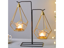 2026 porta Velas de Metal Moderno Decorativo Lâmpada Romântica com Duas Cestas Penduradas para Sala Hotel Restaurante