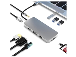 Hub Usb C Usb C Para Hdmi E Leitor De Cartão Sd Adaptador De Áudio Usb C Para 3 5 Mm E Adaptador Ethern*