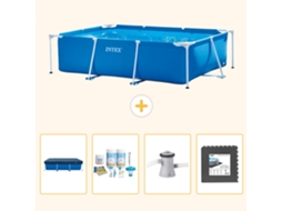 Intex Piscina Com Estrutura Retangular - 220x150x60 Cm - 5-peças Scb3
