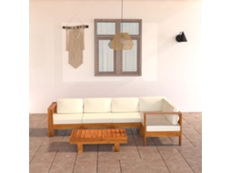 Vidaxl Conjunto De Lounge De Jardim Com 6 Peças E Almofadas 100x60 Cm Madeira De Acácia