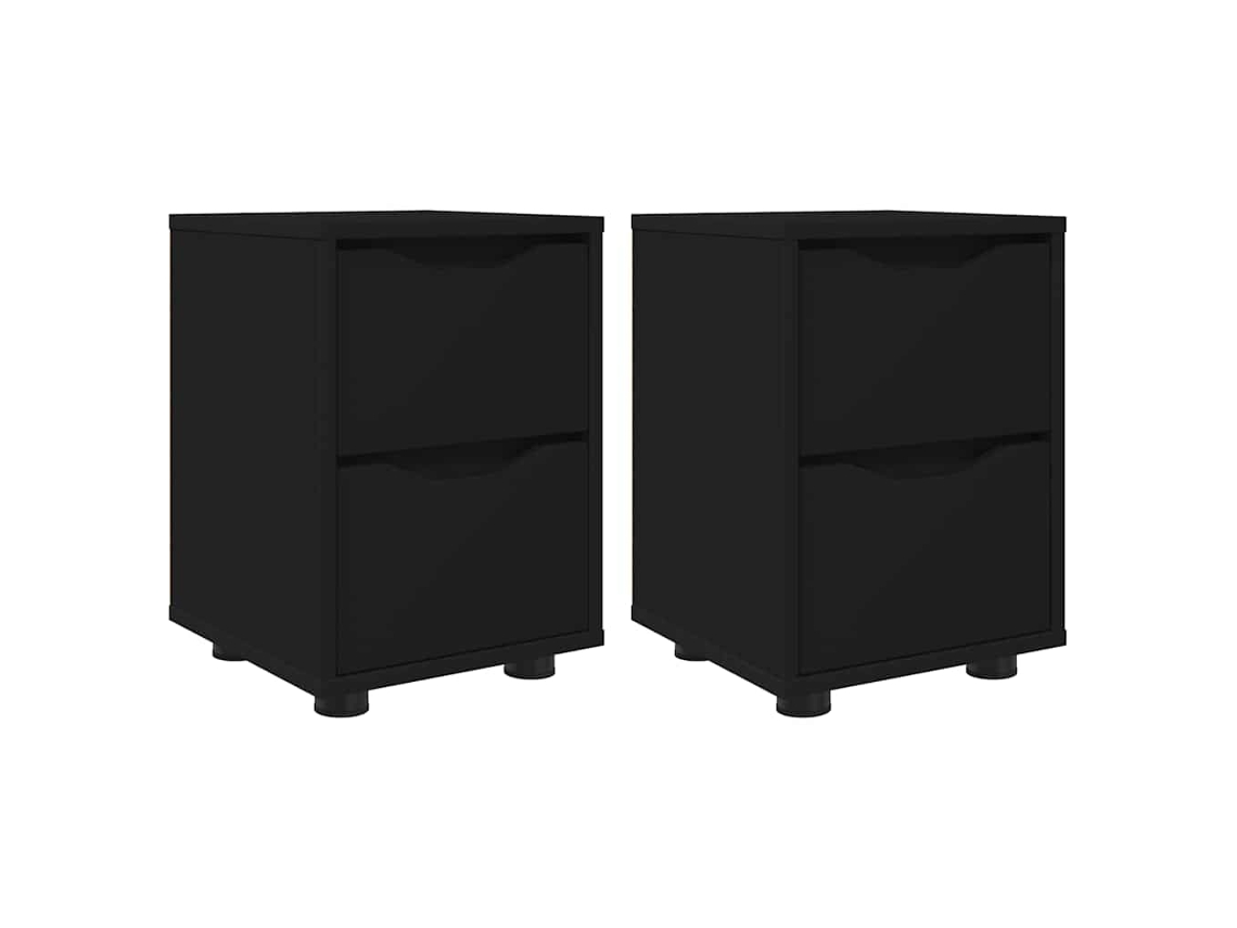 Conjunto de 2 mesas de cabeceira com gaveta, cor preta, MAISON EXCLUSIVE, 30,5 x 30 x 43 cm