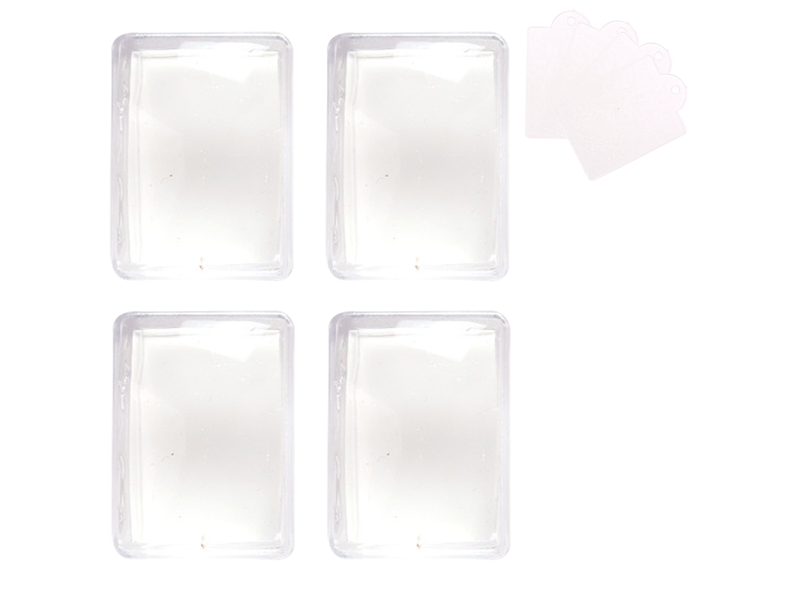 Carimbo Retangular De Silicone Transparente Com Raspadores Vermelho ZMDECQNA 4 Un