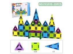 Infantil de Blocos de Construção Magnéticos para Montar fx1033 Peças Magnéticas 28 Unidades/310,8g 3,75cm CHENNNLS (faça Você Mesmo)