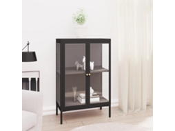 Vidaxl Aparador 75x35x105 Cm Vidro E Aço Preto