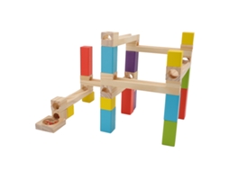 Primerox brinquedo Educativo Trilho de Bolinhas de Madeira para Crianças com Blocos de Construção Stem