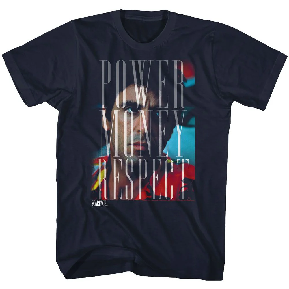 Unisex Adult T-shirt Rockinstone Scarface Movie Pmr Navy Sizexl