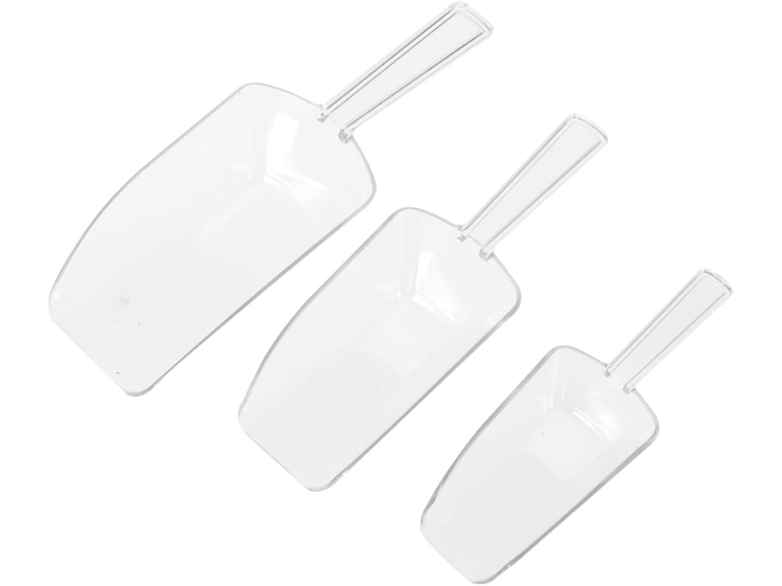 Conjunto De 3 Colheres Medidoras Multiuso Plástico Transparente
