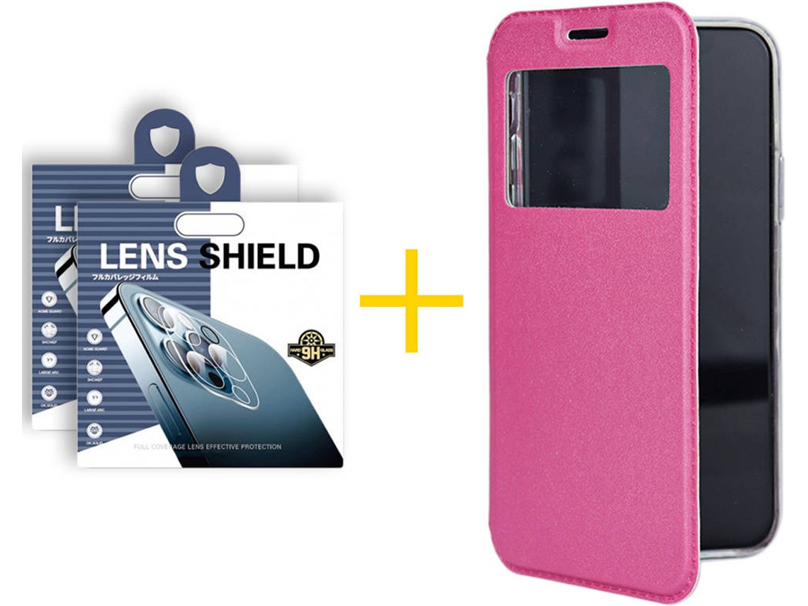 Capa + 2 Películas de Câmara para Samsung Galaxy S21 Plus 5G SKYHE Rosa