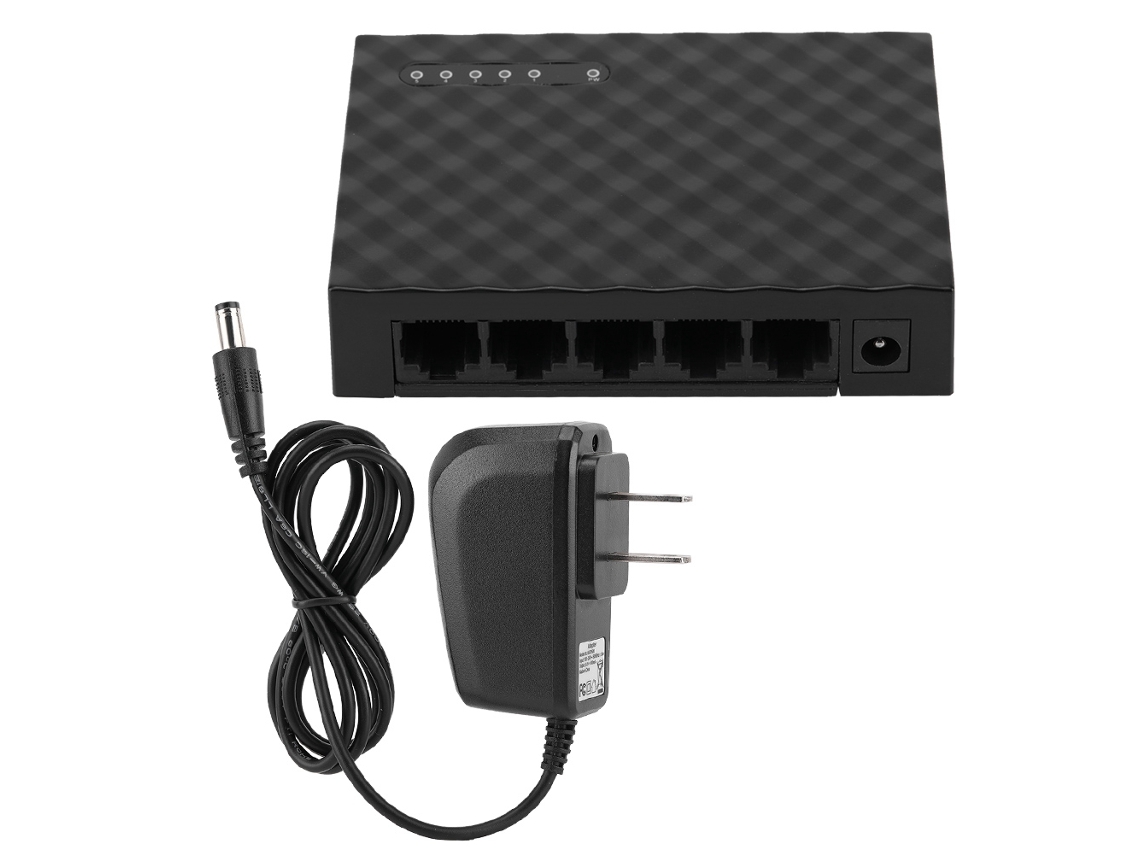 Switch Gigabit De 5 Portas (casing De Plástico De 3ª Geração, Plugue Eua 100-240v)