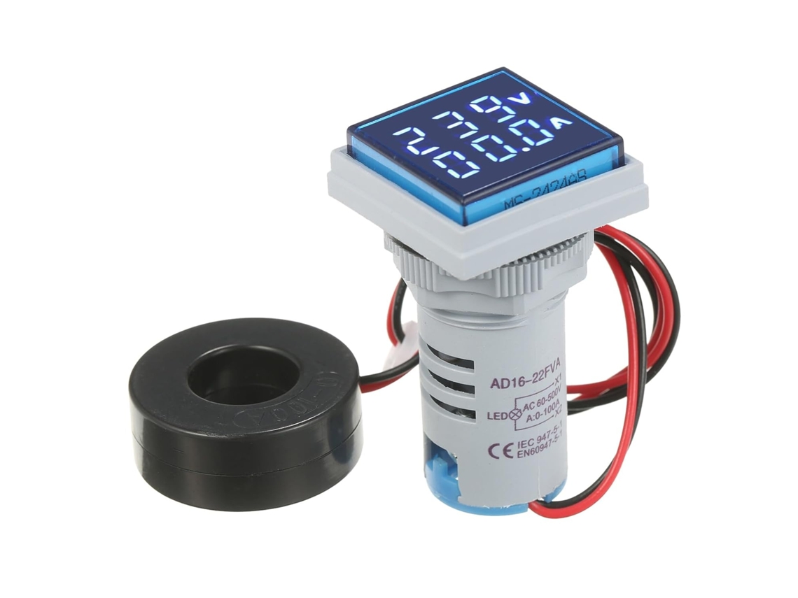 Mini Indicador Digital De Tensão E Corrente Ca 60-500v 0-100a