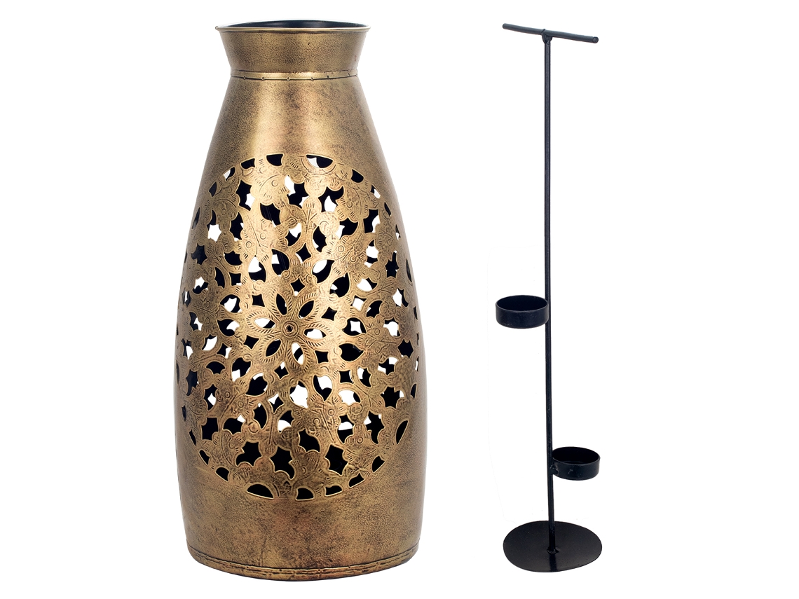 Castiçal Vaso Vasos E Castiçais Castiçal Prateado 59x27x27cm BY SIGRIS