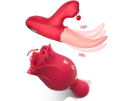 Vibrador 2 Em 1 Para Lambida De Língua Rosa, Estimulador Clitoriano E Dildo Com 9 Modos Para Mulheres E Casais