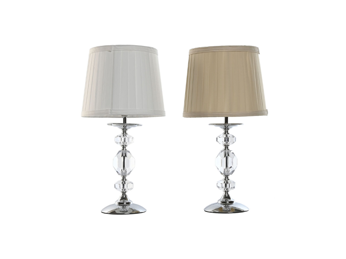 Lâmpada de mesa HOME ESPRIT Branco Bege Metal 25 W 220 V 22 x 22 x 45 cm (2 Unidades)