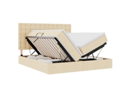 Cama de Armazenamento Led com Colchão Creme MAISON EXCLUSIVE (180x200 cm)