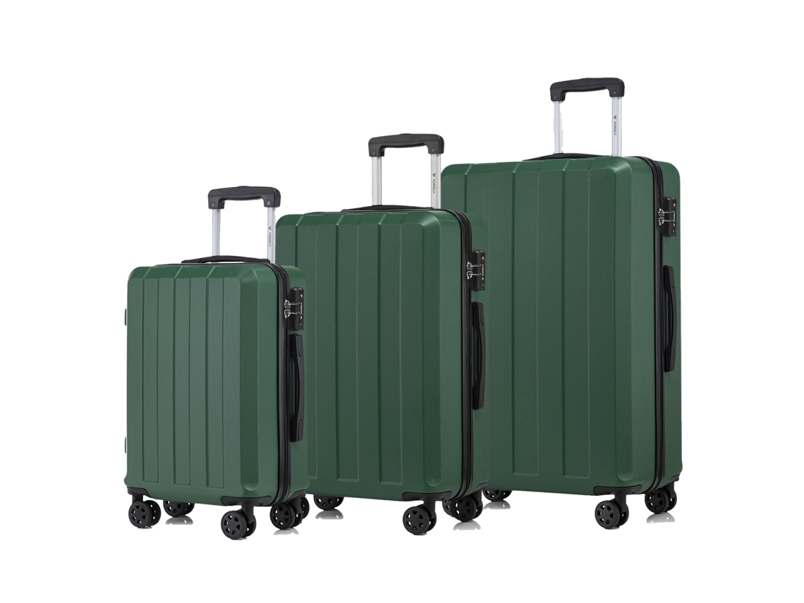 Conjunto De Malas, Leve, Cadeado Tsa, Verde Escuro (20+24+28 Polegadas)