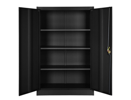 Armário Arquivo com Fechadura e 4 Alturas 140x90x40cm Preto 080000382 MOBIKASA