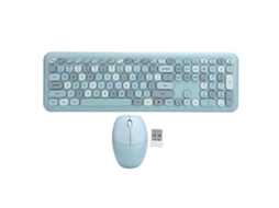 Conjunto De Teclado E Mouse Sem Fio 2.4g Azul