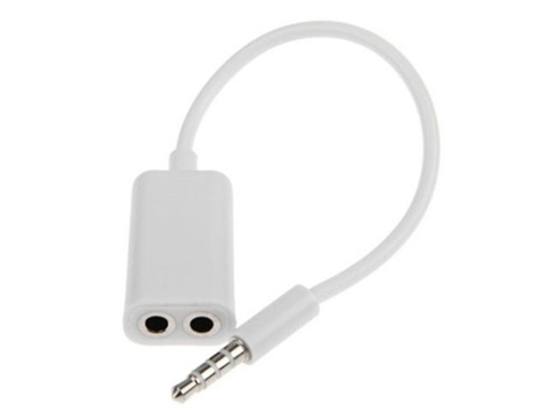 Cabo Auxiliar de 3,5 Mm, 1 Macho para 2 Fêmeas, Fone Ouvido/fone Ouvido AQUAFORGE (branco)