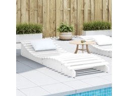 Vidaxl Espreguiçadeira 205x70x31,5 Cm Madeira De Pinho Maciça Branco