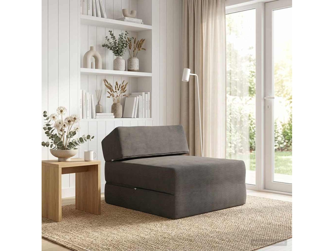 Vidaxl Sofá Cama Dobrável Cinzento-escuro 60 X 70 X 41 Cm Tecido