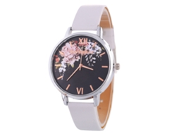 Relógio de Pulso Feminino Casual Estilo Coreano com Pulseira de Couro Branco Zlf0532 c