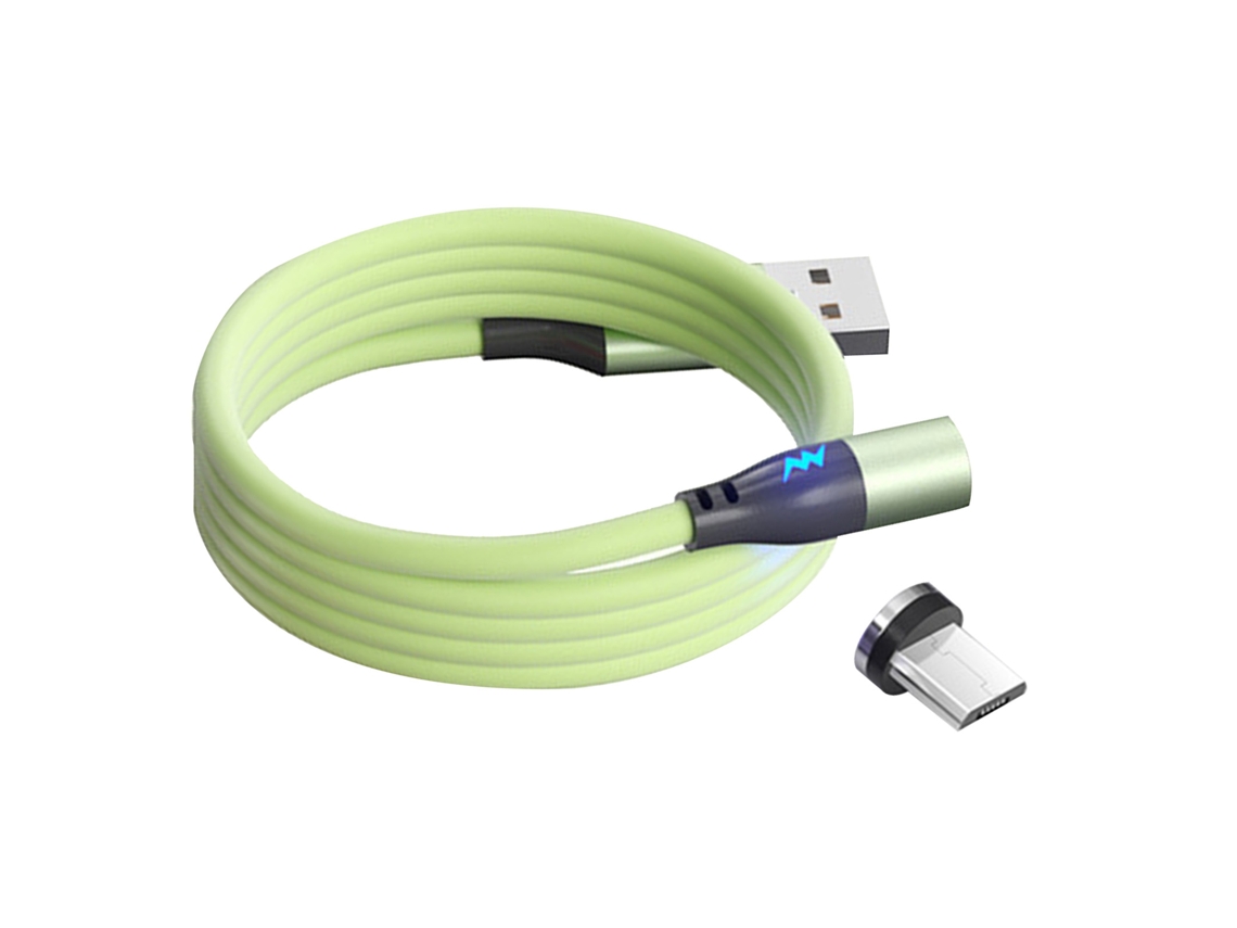 Cabo Magnético de Silicone Líquido para carregamento rápido, rotativo, compatível com Android, Type C e Apple