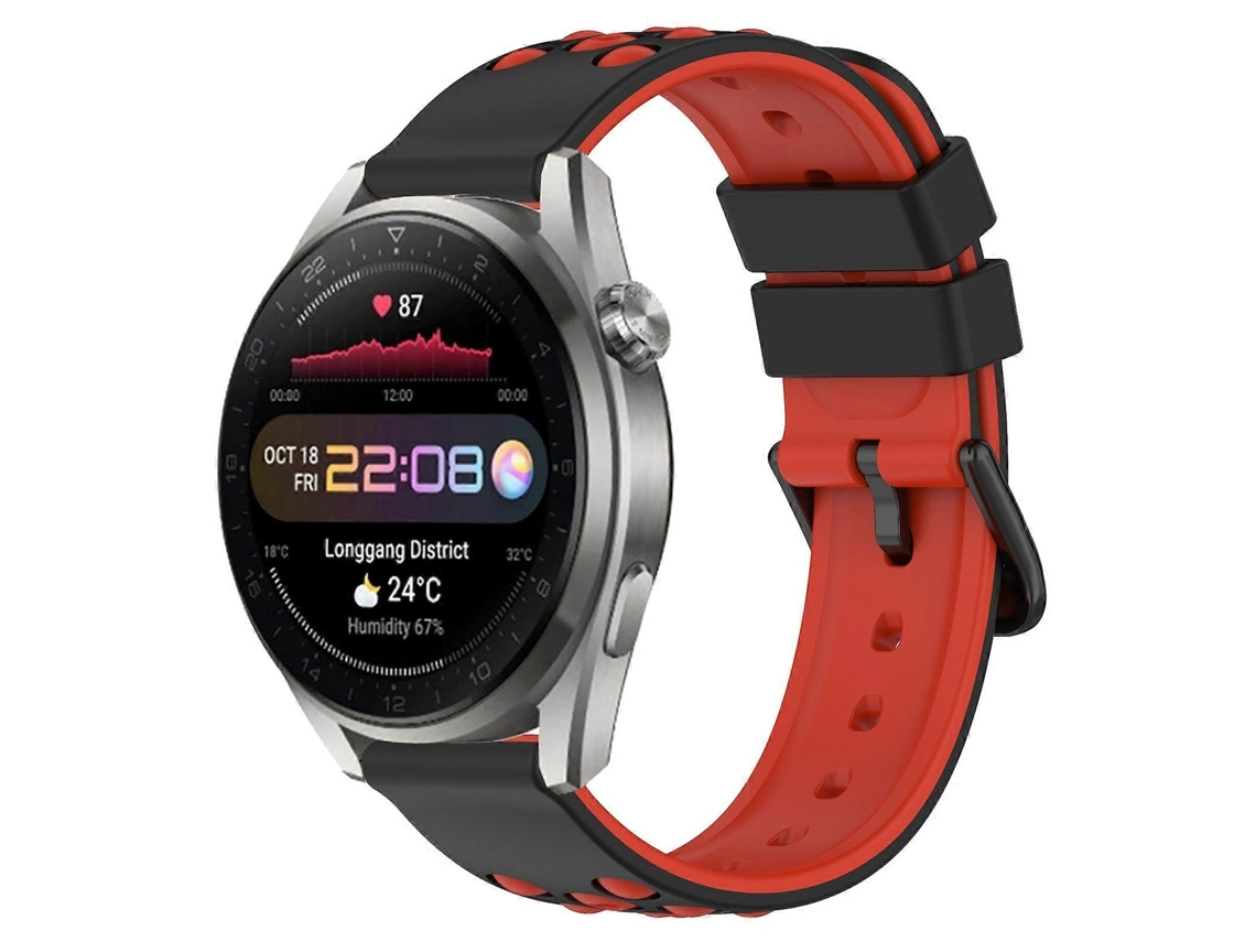 Pulseira De Silicone Poroso Bicolor De 22 Mm Para Huawei Watch 3 Pro