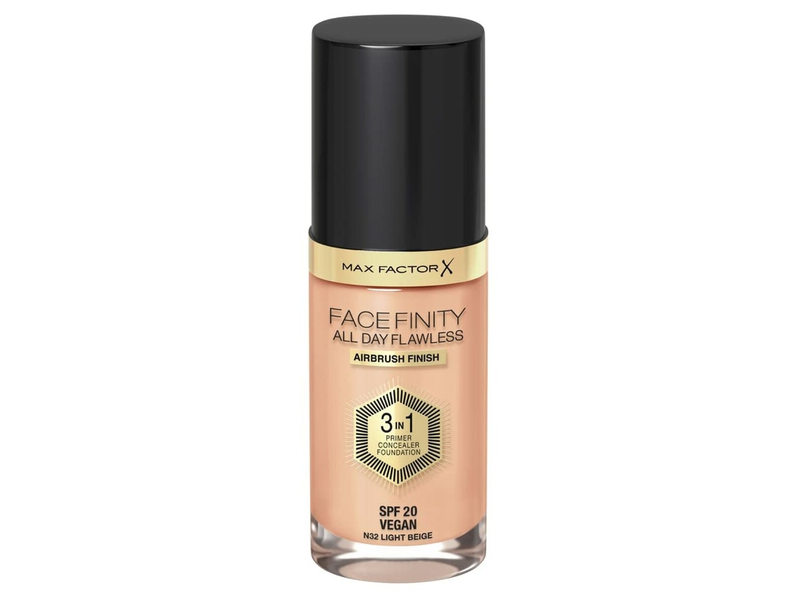 Base de Maquilhagem Cremosa Max Factor Facefinity 3 em 1 Spf 20 Nº 32-Light Beige 30 Ml