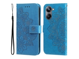 Capa De Couro Com Estampa De Flores De 7 Pétalas Para Realme 10 Pro 5g