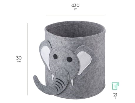 Caixa De Armazenamento Para Crianças Elefante, 21 L Siguro