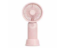 Ventoinha Portátil Com Base, 3 Velocidades E Suporte Para Smartphone Gandy 69367 Rosa