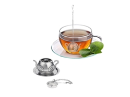 Infusor de Chá de Aço Inoxidável com Design de Chaleira e Cadeia Longa para Ervas e Especiarias