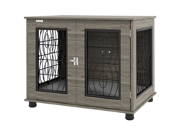 Caixa Transporte C/ Almofada 20kg Metal Cinza 80x56x63