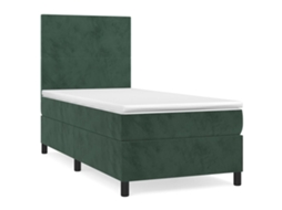 Box Spring Bed, Box Spring Beds Vidaxl Verde Veludo (90 X 190 Cm)