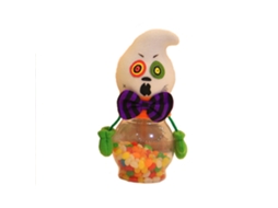 Laxiscreed Pote De Plástico Transparente Para Doces, Biscoitos E Chocolates Com Decoração De Halloween E Morcego