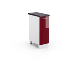 Armário de cozinha Fame-Line, 30 cm, PT Antracite, Vermelho Borgonha alto brilho, Vicco