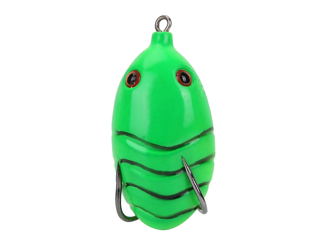 Isca Artificial De Pesca Em Forma De Rã Silicone Lifelike Com Gancho Duplo Acessório De Pesca (verde)