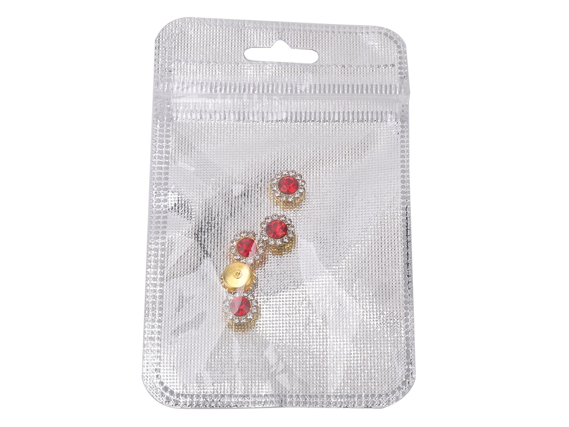 5pcs Strass Redondo De 10mm Com Plating Dourado Para Decoração De Unhas Diy Artística