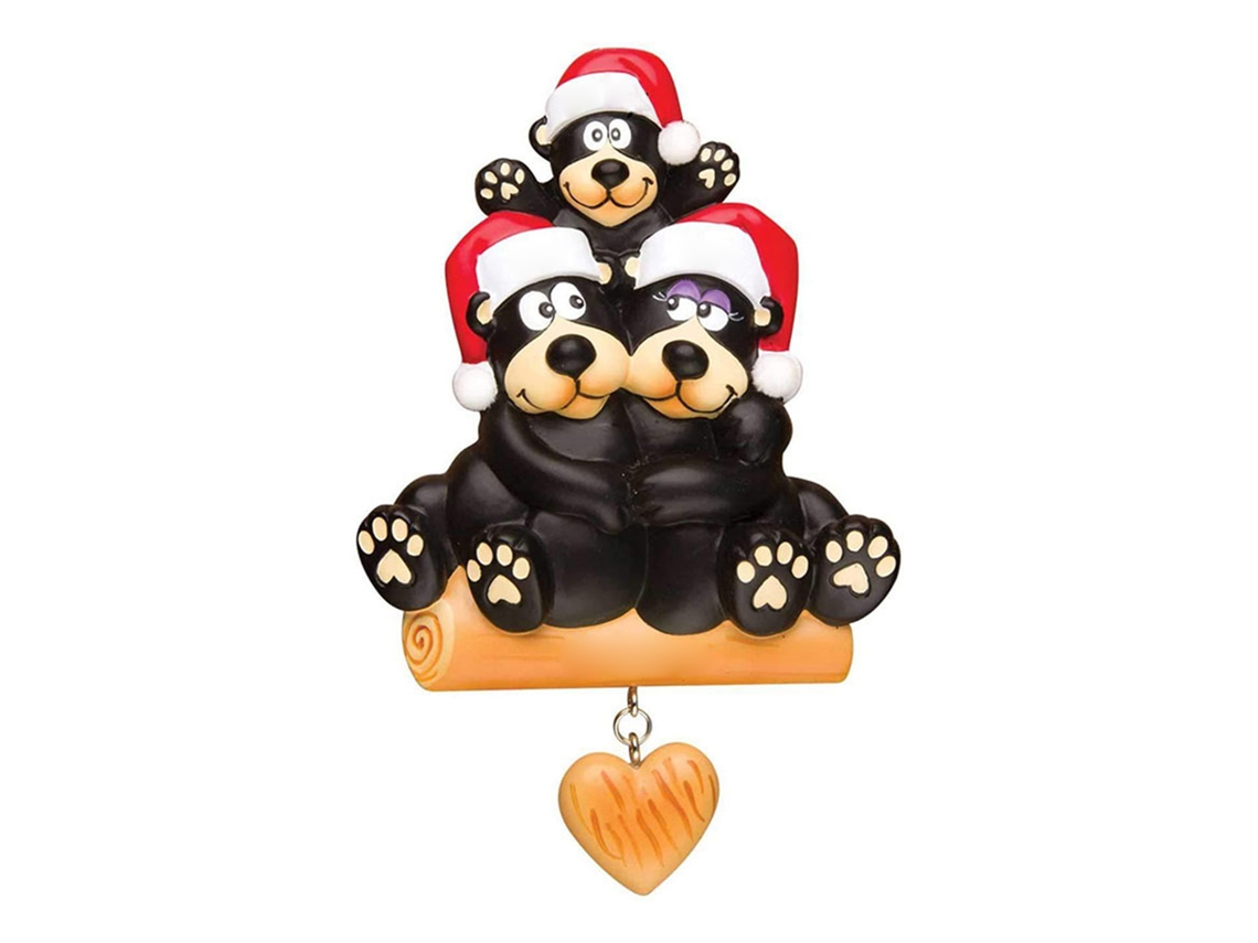 Ornamento de Natal Black Dog Bear com Coração LAXISCREED