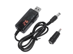 Cabo USB Power Bank Boost com LCD de 9V e 12V para router e modem óptico | S/MARCA