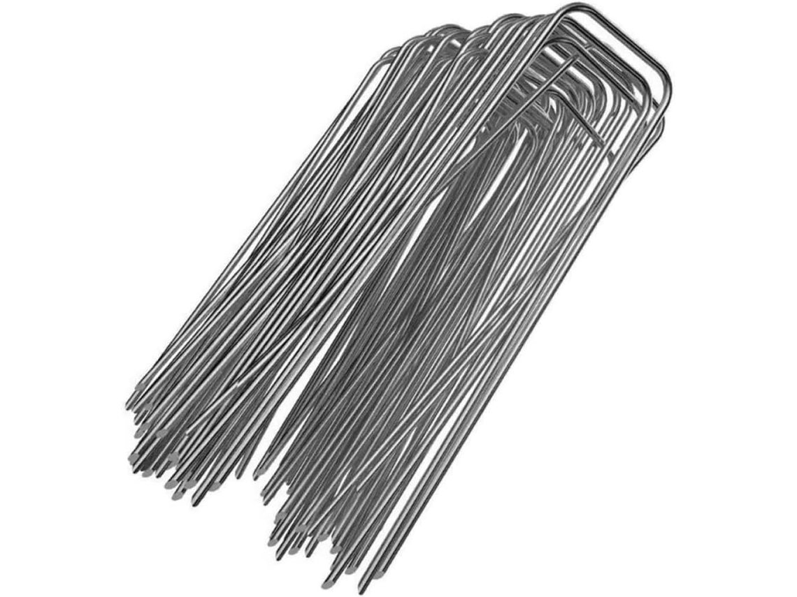 Conjunto De 50 Estacas Em Formato U Para Fixação Grama, Ferramenta