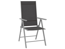Maison Exclusive - 10 Pcs Conjunto De Jantar Para Jardim Preto E Prateado