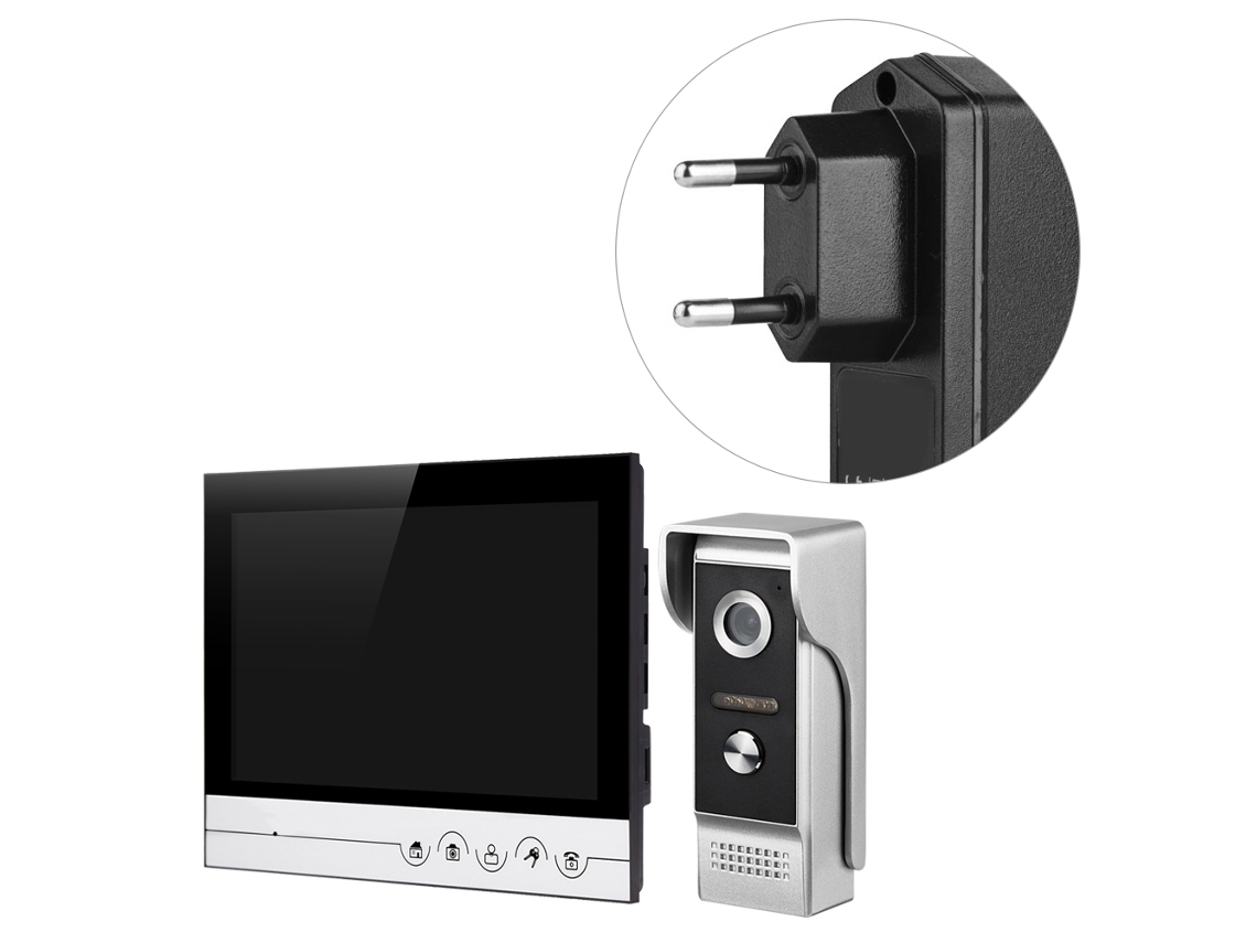 Laxiscreed Campainha De Interfone De Vídeo Com Tela De 9'' E Visão Noturna Por Infravermelhos