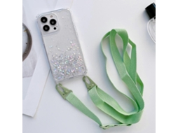 Capa De Celular Transparente Com Cordão E Glitter Epóxi Para Iphone 11