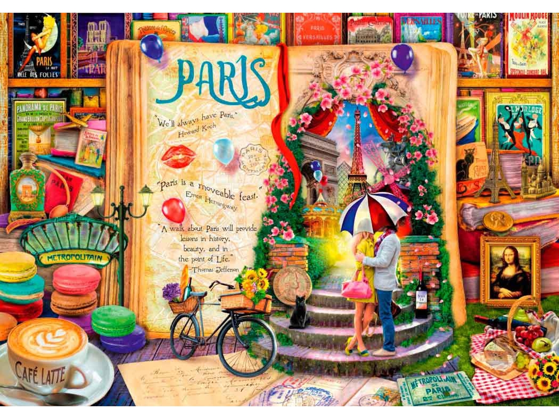 Puzzle Bluebird a Vida É Um Livro Aberto em Paris de 4000 Pzs