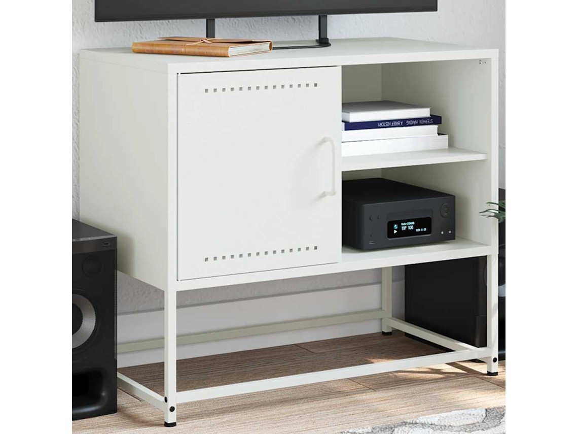 Vidaxl Móvel De Tv 68x39x60,5 Cm Aço Branco