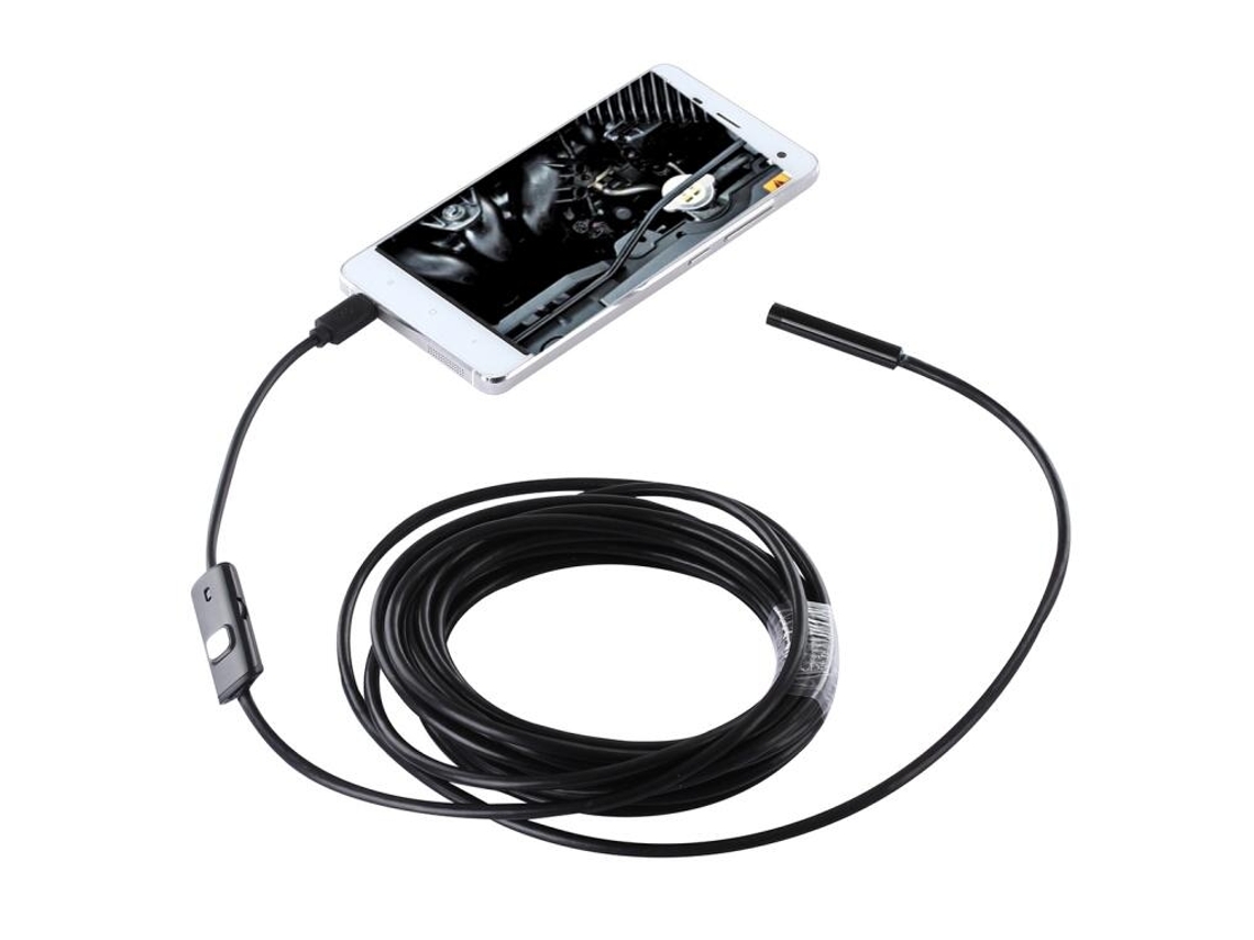 Câmera Endoscópica, 5 M, Usb, Preta, Com À Prova D'água, Para Inspeção E Manutenção, Compatível Com Android E Pc