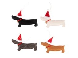 Laxiscreed Conjunto De 4 Pendentes Dachshund Decorativos Para Natal E Aniversário