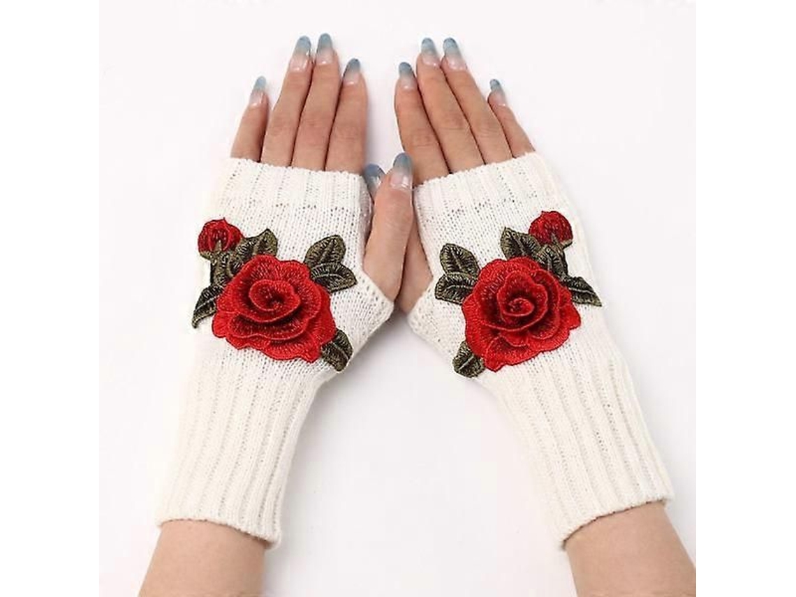 Luvas de Pulso Luvas Sem Dedos Branco e Vermelho Branco e Vermelho Branco e Vermelho TAISHENGDA